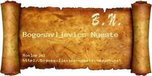Bogosavljevics Nyeste névjegykártya